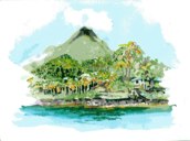 Oct 8 Manam Island 
Puffing Valcano