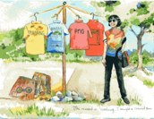 Self Portrait in Madangs marketplace