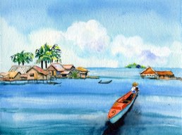 11-8--Nusambaruku Point Gilbert Isl. --stilt houses