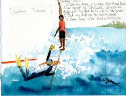 11-11-I hit my face on the swim step-rough seas