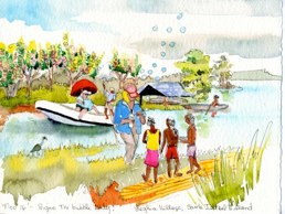 Signe-the bubble lady at Santa Isabel Isl.
