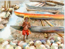 11-3 Mbiche village-- bought stone carvings