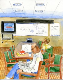 Lecture room on ship