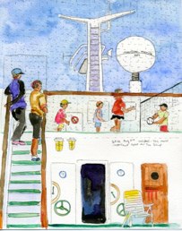 Volleyball on the ship